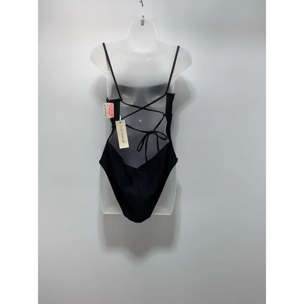 Galamaar One Piece Black Free People Swimsuit Women’s Size XL NWT Made In USA
